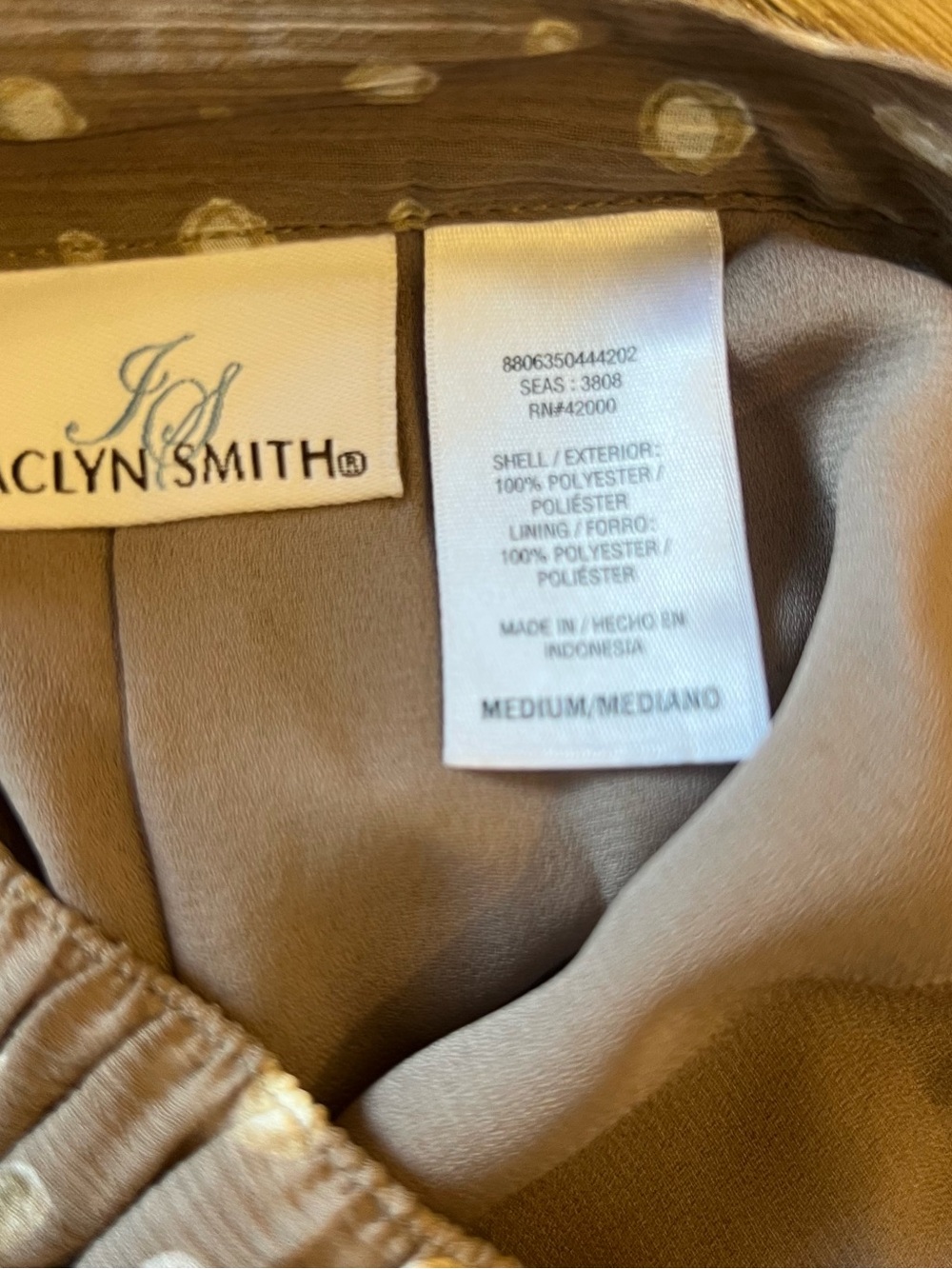Vintage Jaclyn Smith Taupe Polka Dot Two-Piece Set - Picture 10 of 10